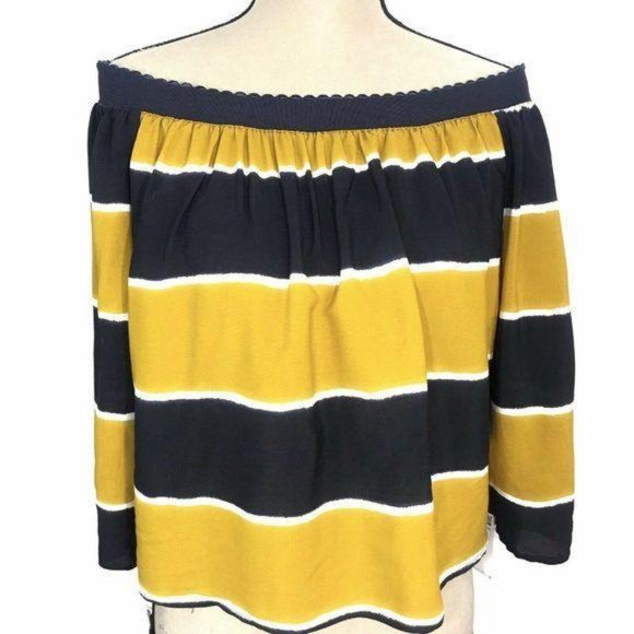 ZARA Striped Off The Shoulder Top - Picture 7 of 8